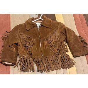 Vtg Kids Saks Fifth Avenue Fringed Western Jacket